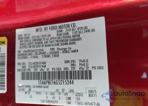 2016 Ford Mustang Gt Premium z USA, uszkodzony, nr VIN 1FA6P8CF6G5215244